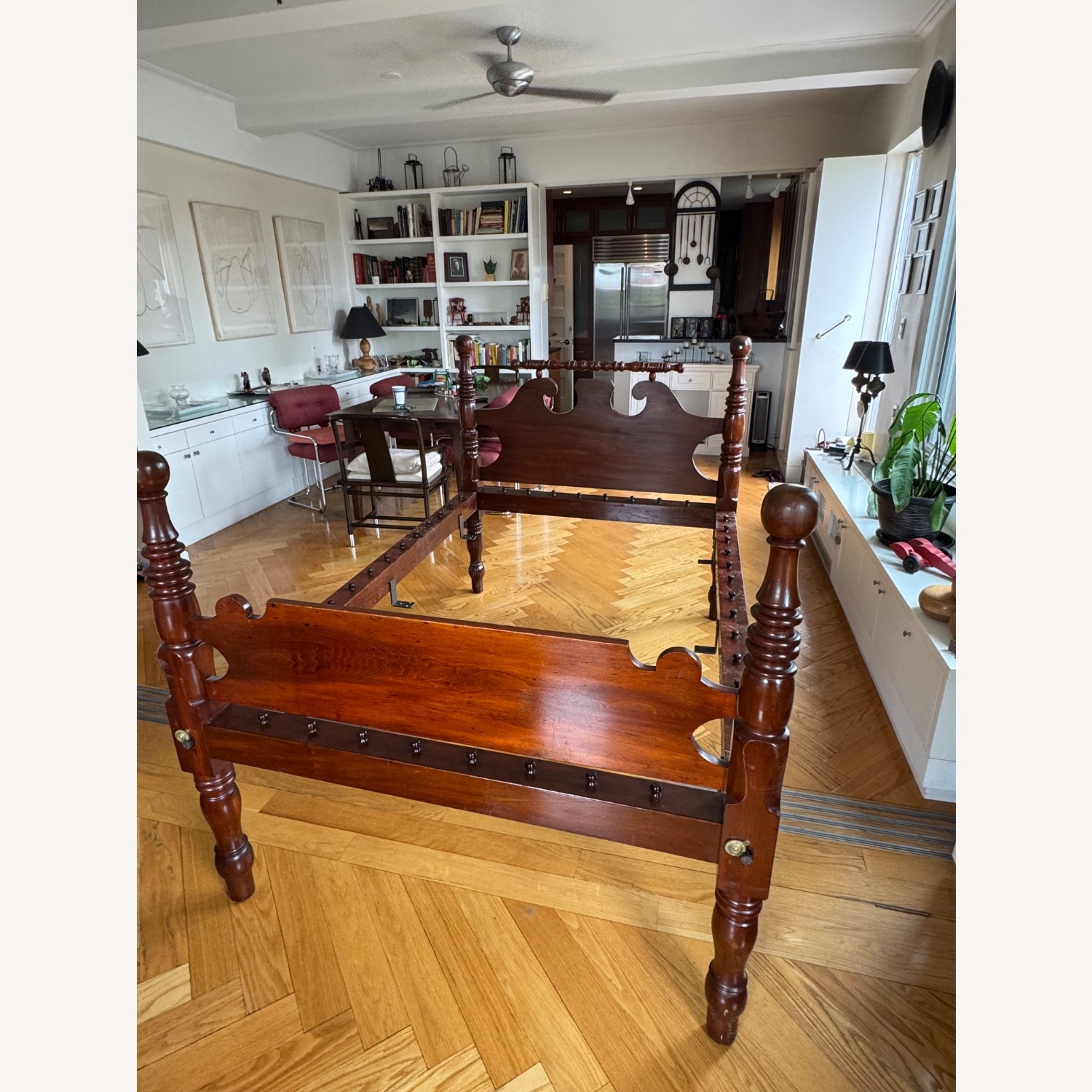Mahogany 4 Poster Rope Bed Frame /Full - image-4