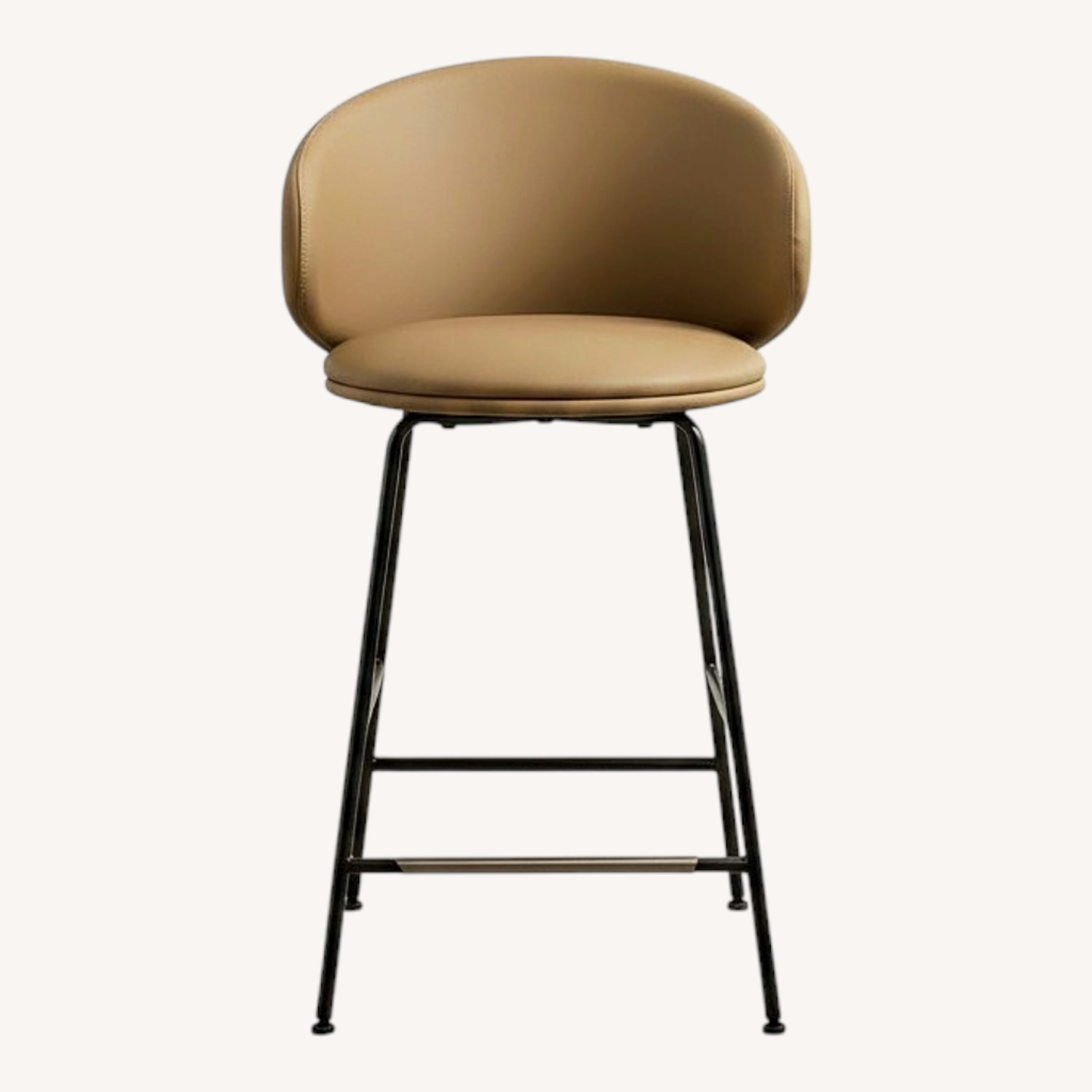 Light Brown Faux Leather Vinyl Stools - image-0