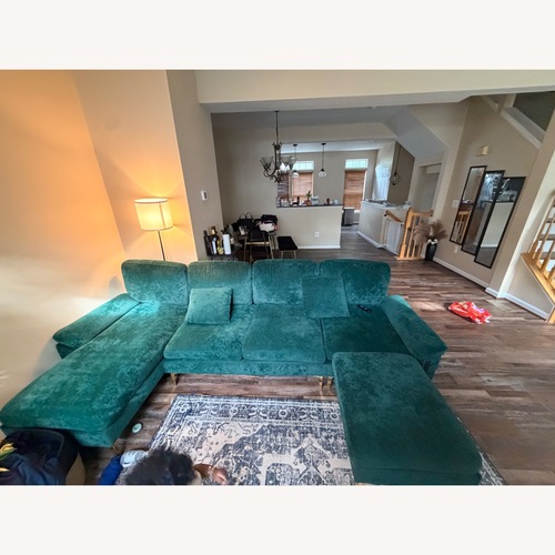 Used Green Velvet 3+ Piece Sectional for sale on AptDeco