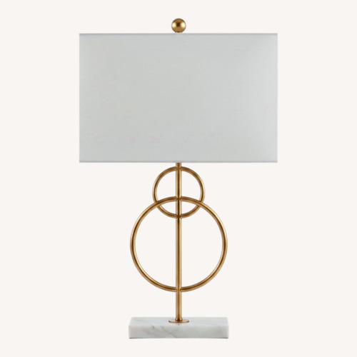 Used Jonathan Y White & Gold Table Lamp for sale on AptDeco