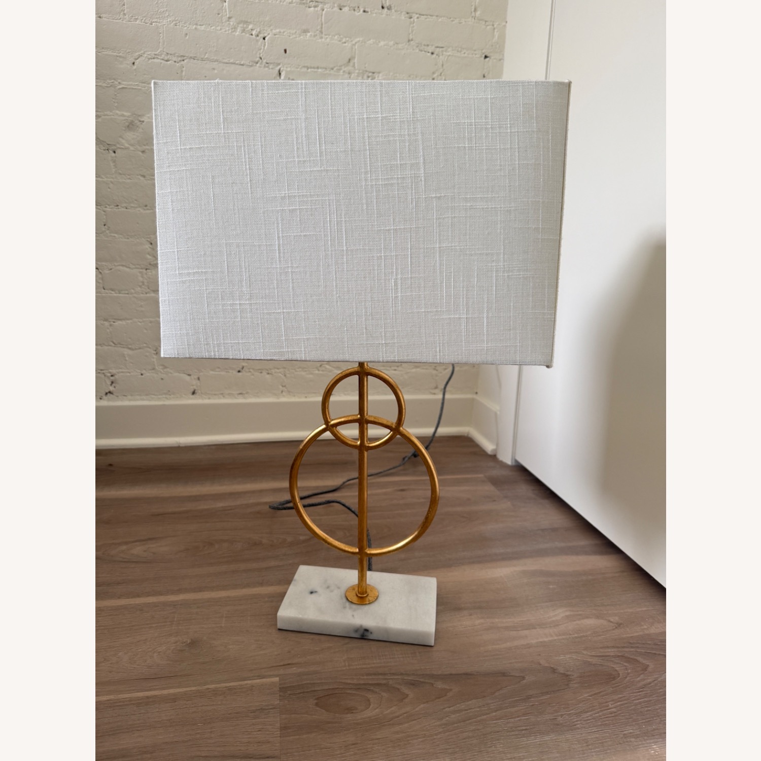 Jonathan Y White & Gold Table Lamp - image-2