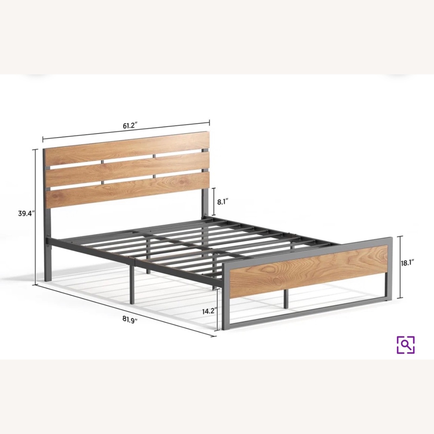 Metal and Wood Bedframe - image-5