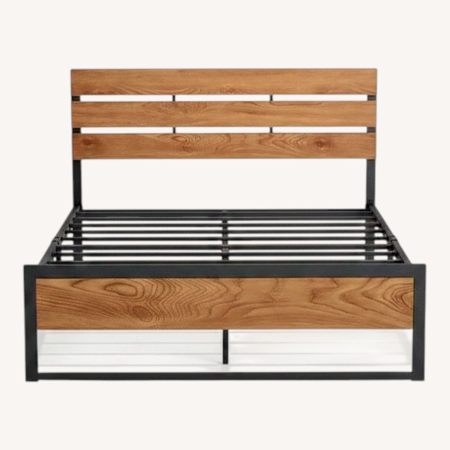 Metal and Wood Bedframe - image-0
