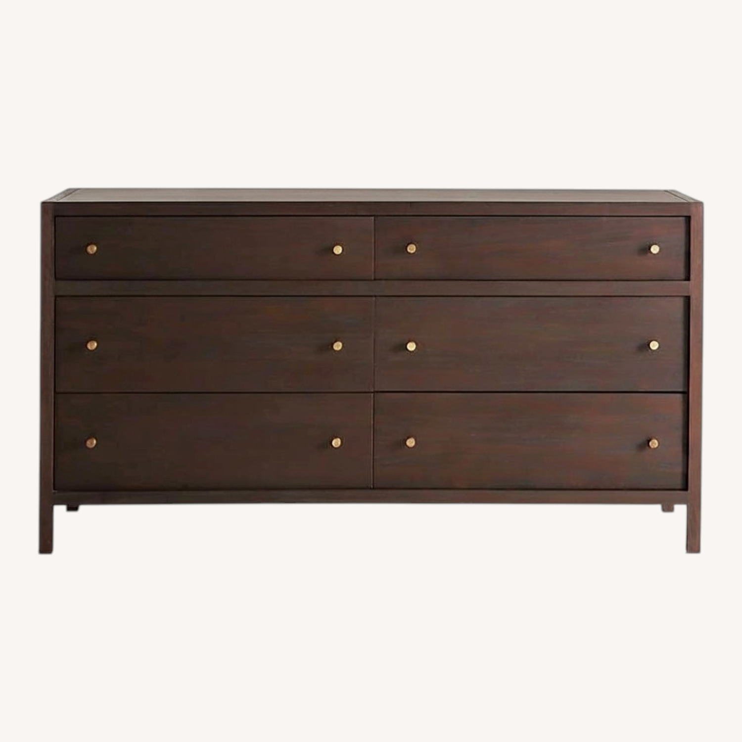 Crate & Barrel Keane 64" Espresso Wood 6-Drawer Dresser - image-0