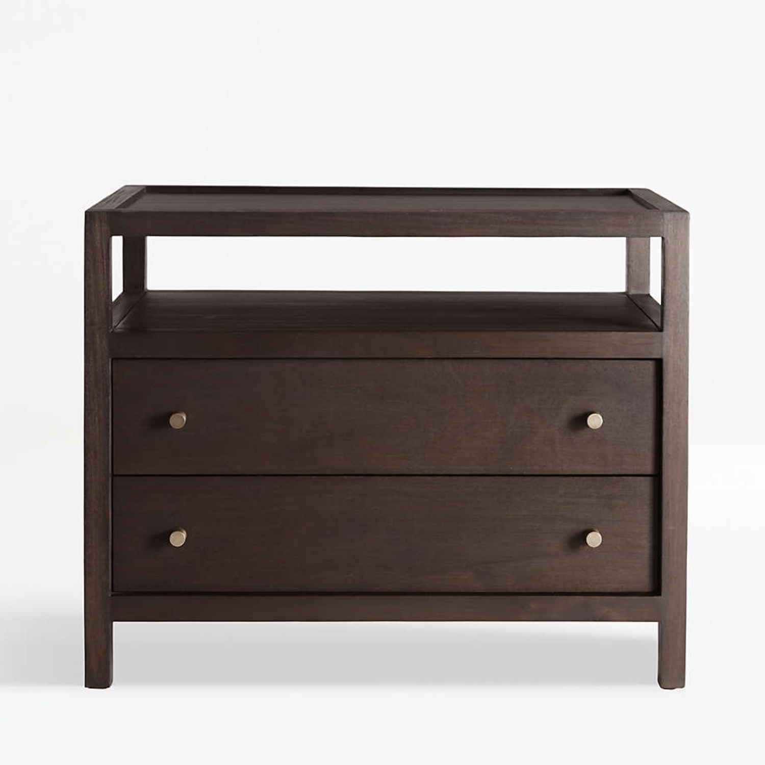 Crate & Barrel Keane Dark Brown Wood Nightstand - image-5