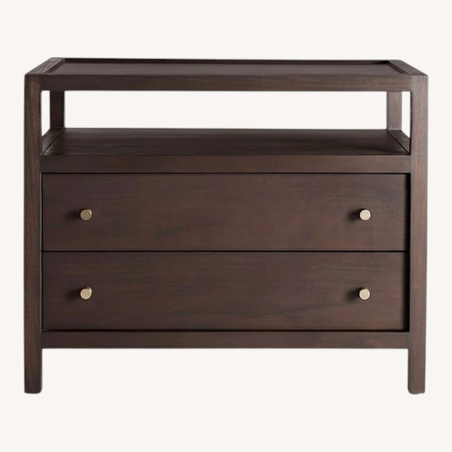 Crate & Barrel Keane Dark Brown Wood Nightstand - image-0