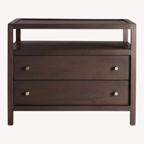 Used Crate & Barrel Keane Dark Brown Wood Nightstand for sale on AptDeco