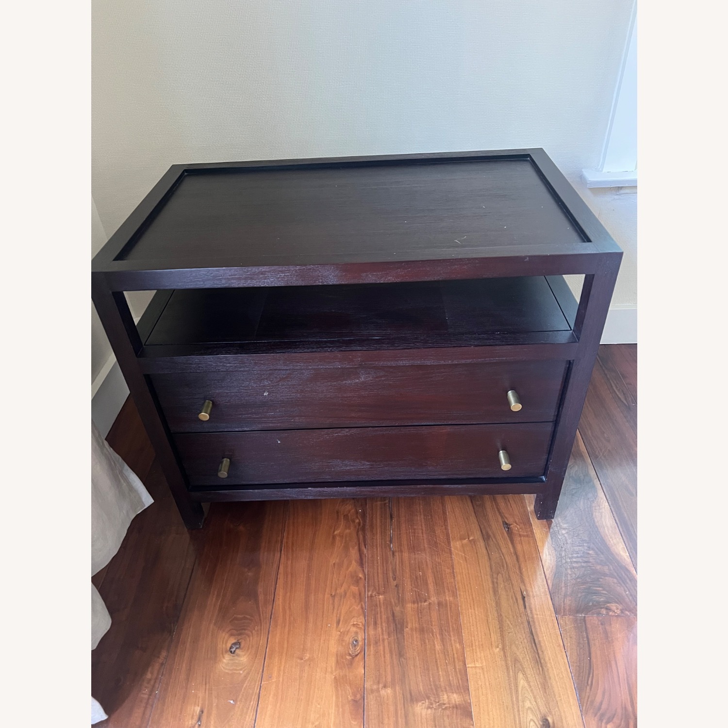 Crate & Barrel Keane Dark Brown Wood Nightstand - image-4