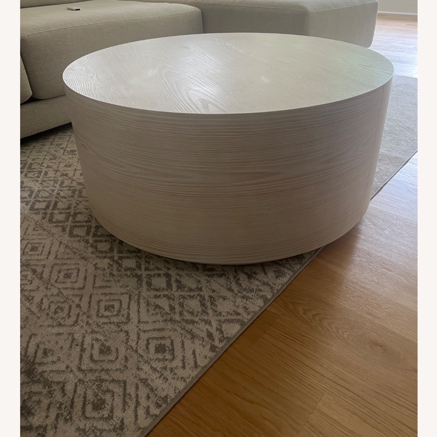 West Elm Volume Round Drum Coffee Table - image-3