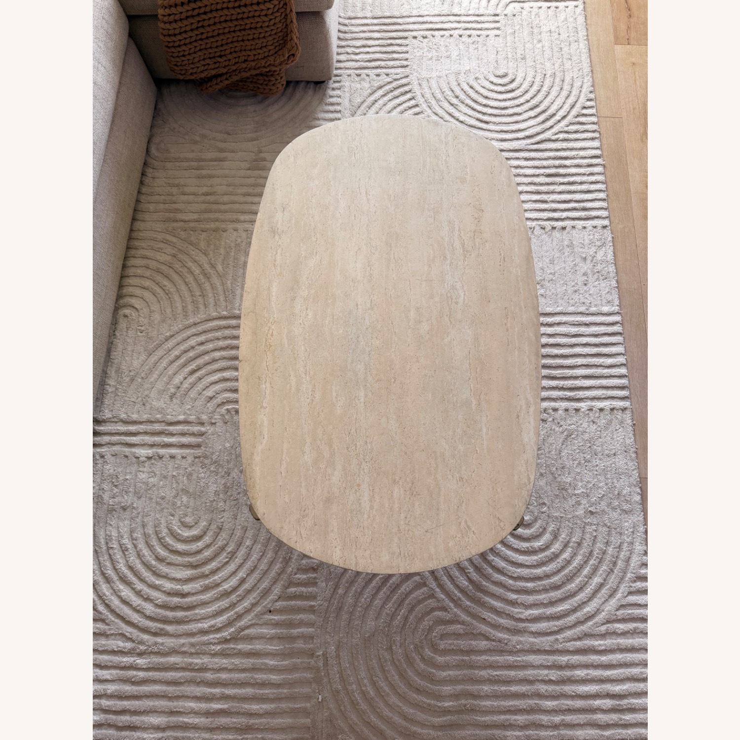 West Elm Travertine Coffee Table - image-1