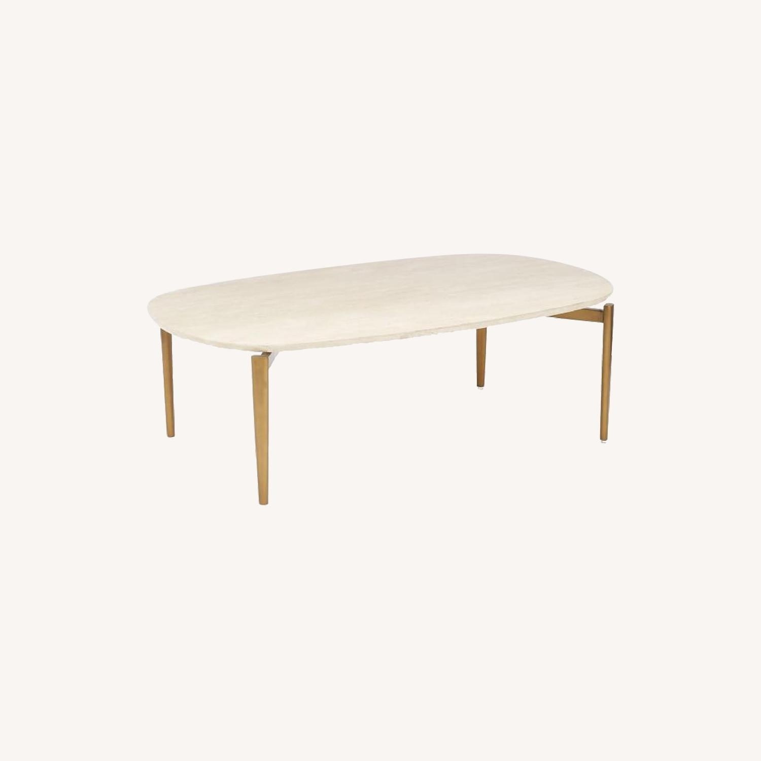 West Elm Travertine Coffee Table - image-8