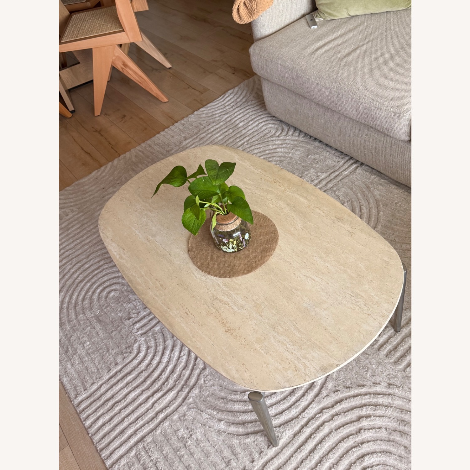West Elm Travertine Coffee Table - image-5