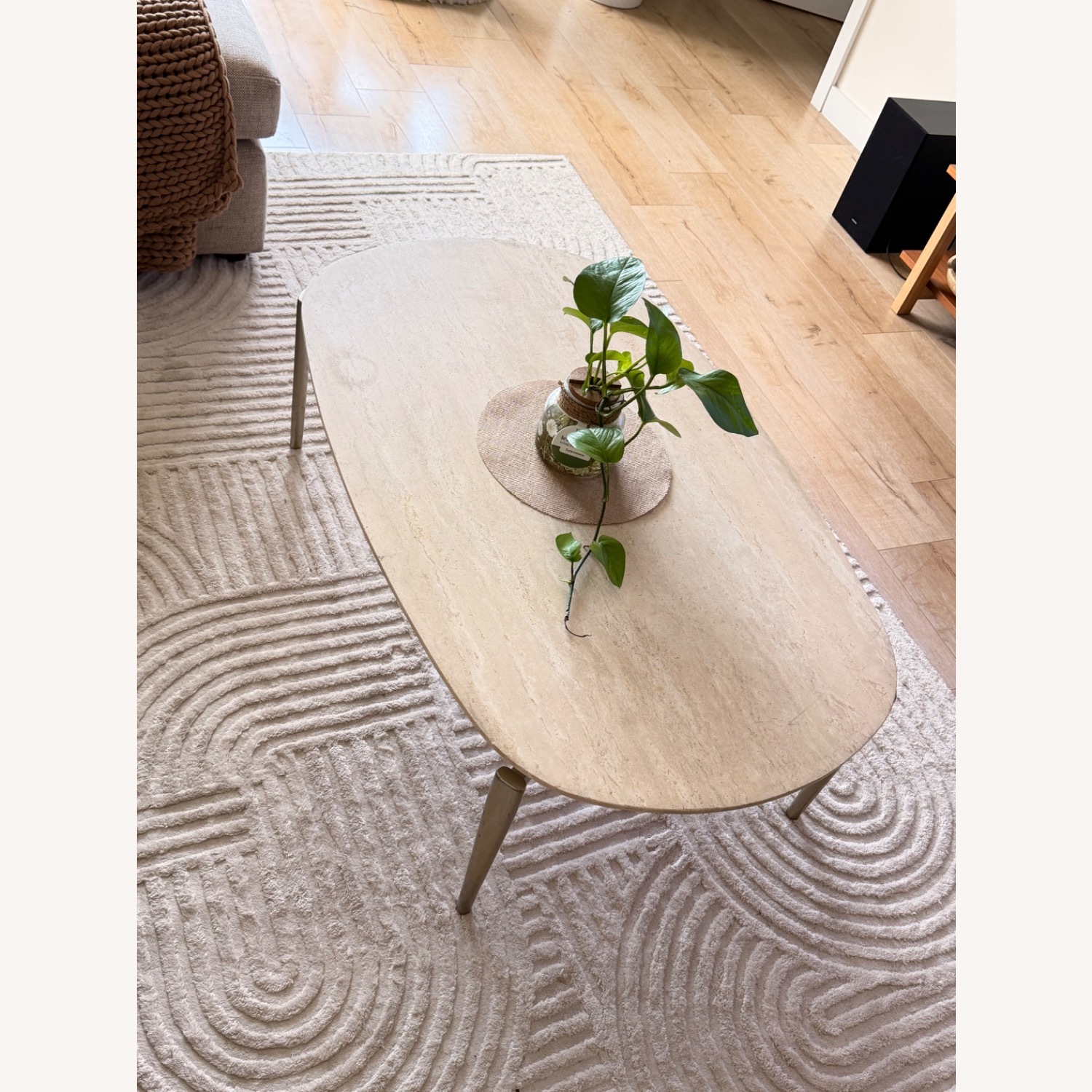 West Elm Travertine Coffee Table - image-4
