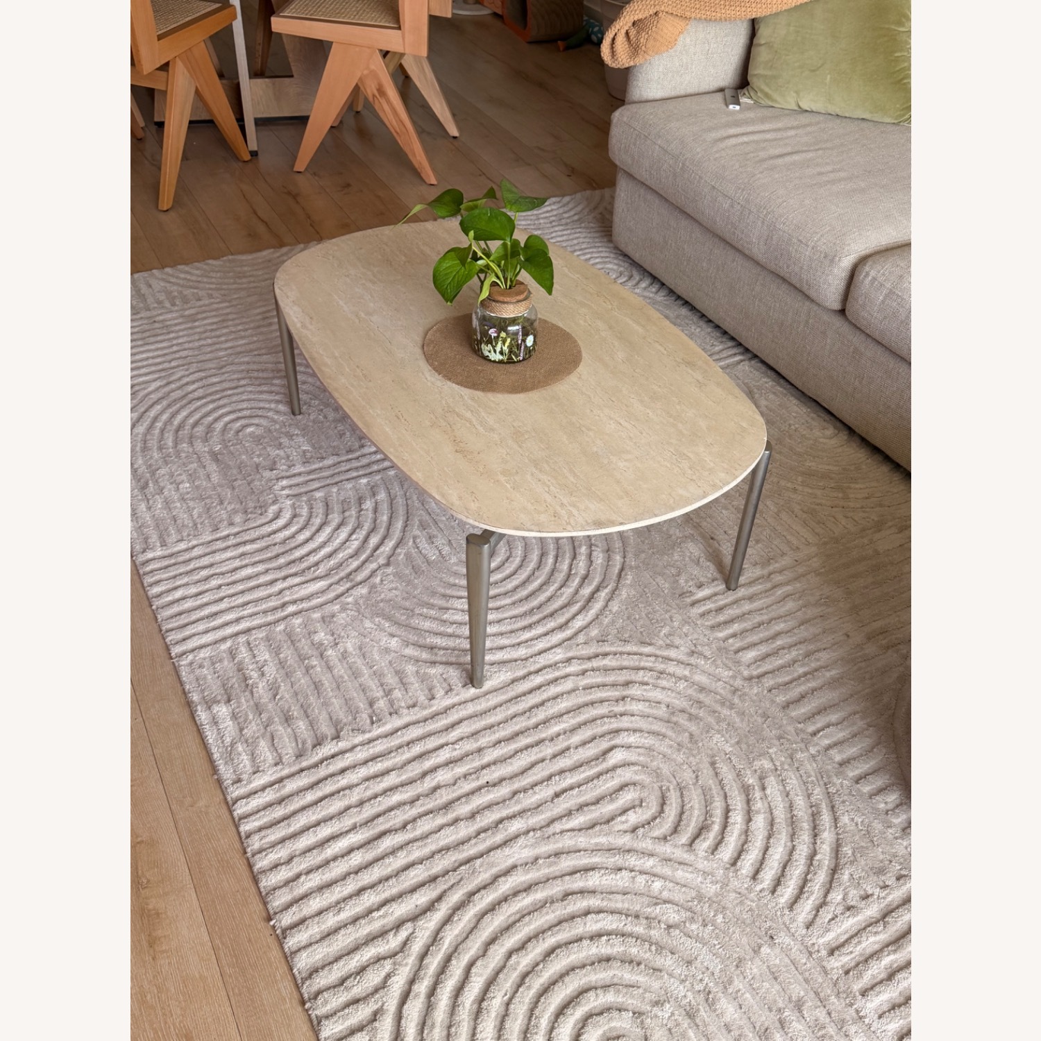 West Elm Travertine Coffee Table - image-6