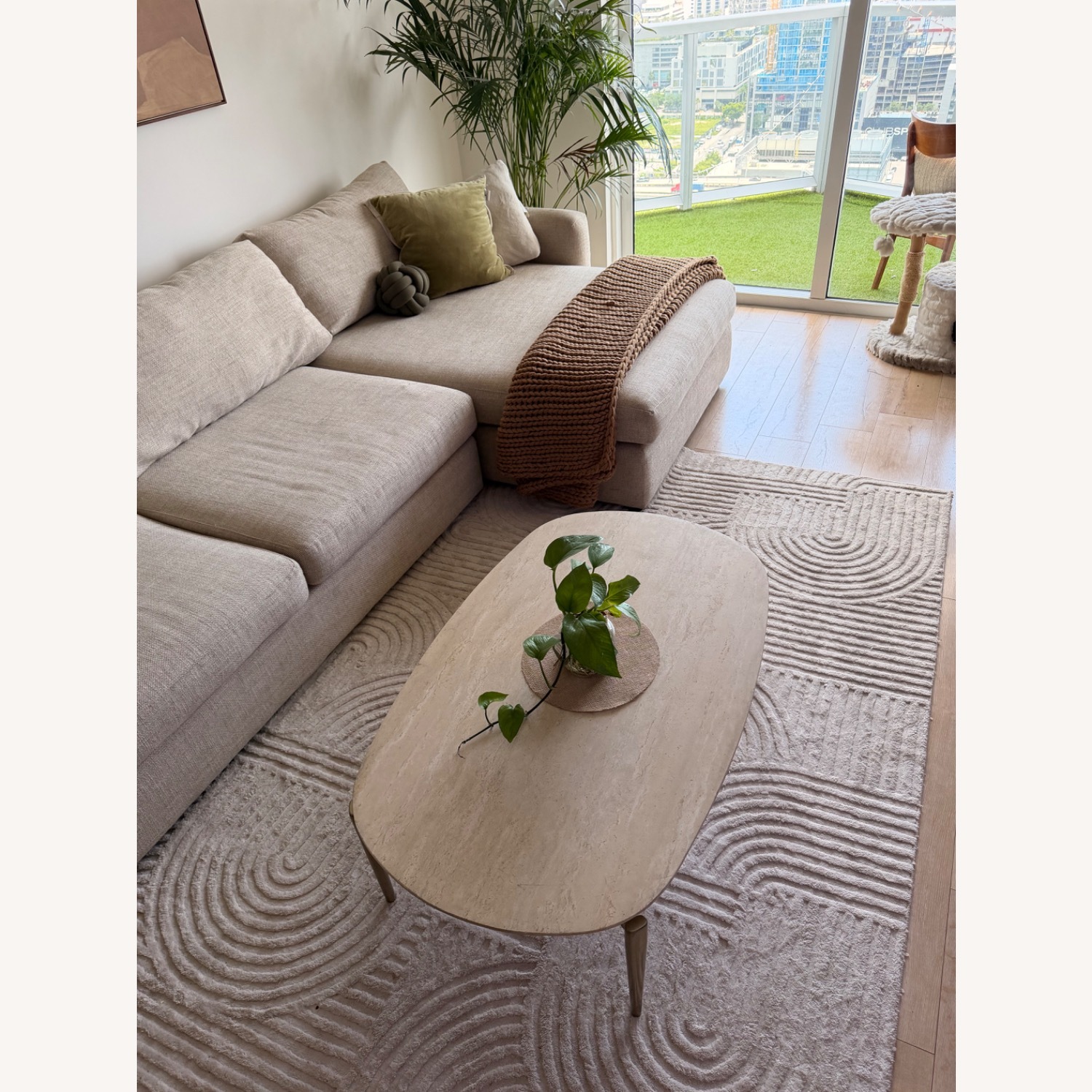 West Elm Travertine Coffee Table - image-3