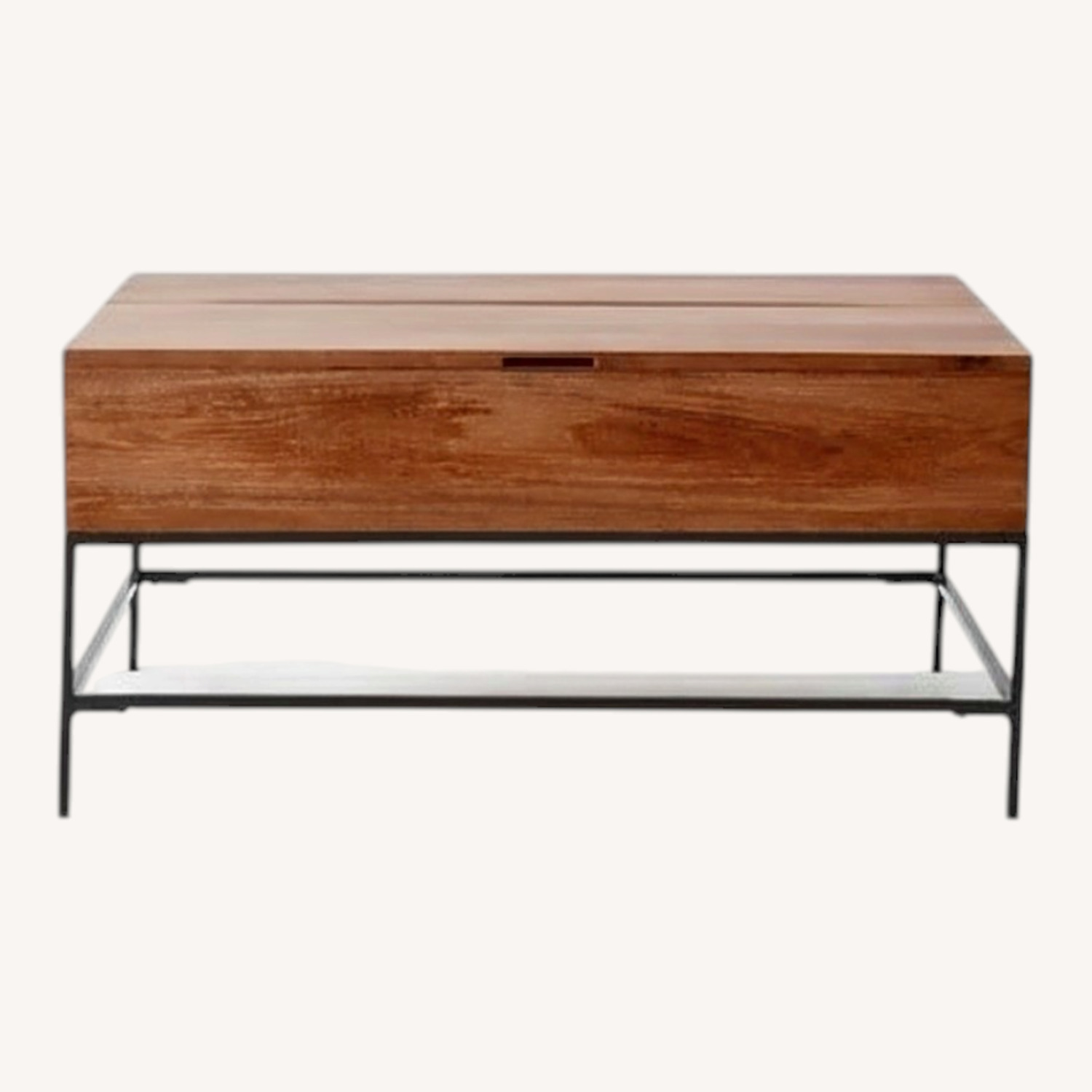 West Elm Industrial Solid Wood Storage Pop-Up Coffee Table 36" - image-0
