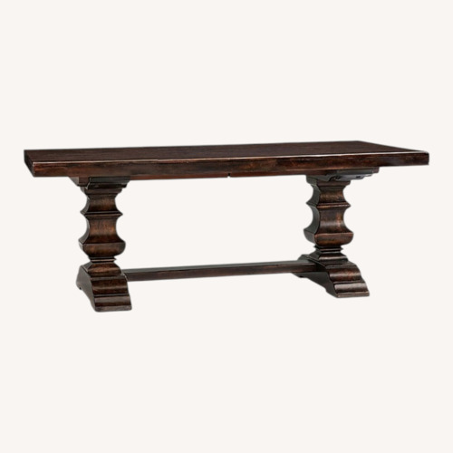 Used Pottery Barn Banks Extendable Dining Table and bench for sale on AptDeco