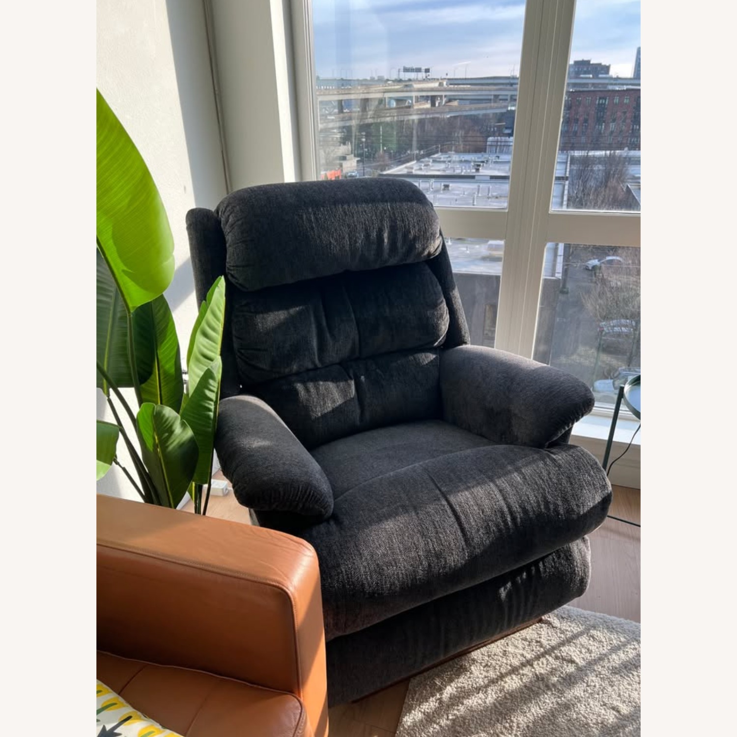 La-Z-Boy Redwood Blue Fabric Recliner - image-1