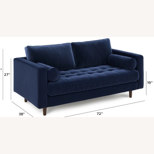 Used Article Sven Blue Fabric 2 Seater Sofa for sale on AptDeco