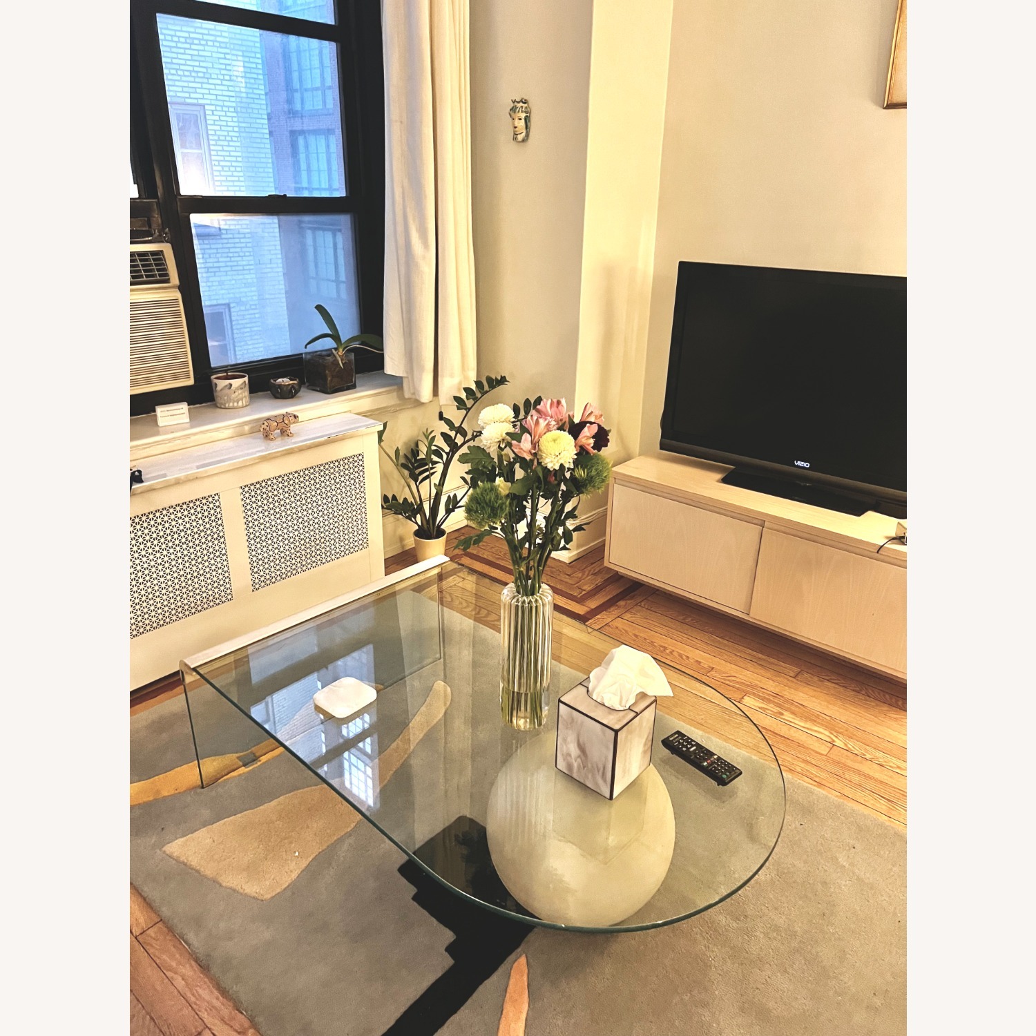 80s Rare Design Glass Waterfall Coffee Table - image-2