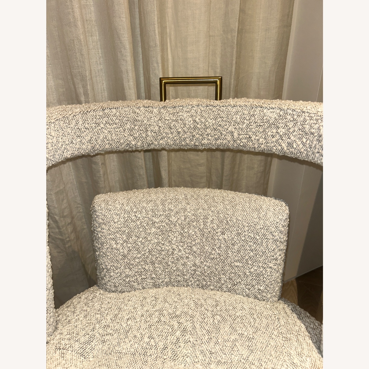 Vintage/Antique White Boucle Dining Chairs - image-5