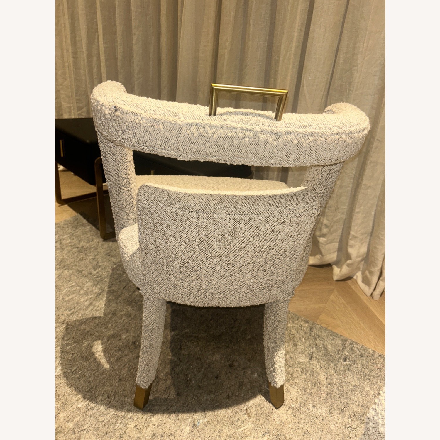 Vintage/Antique White Boucle Dining Chairs - image-4
