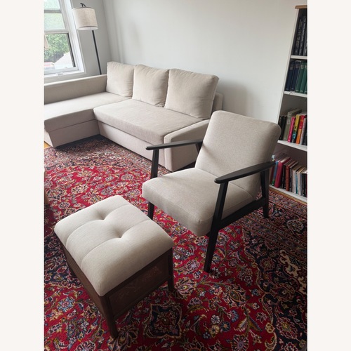 Used IKEA EKENÄSET Armchair With Ottoman for sale on AptDeco