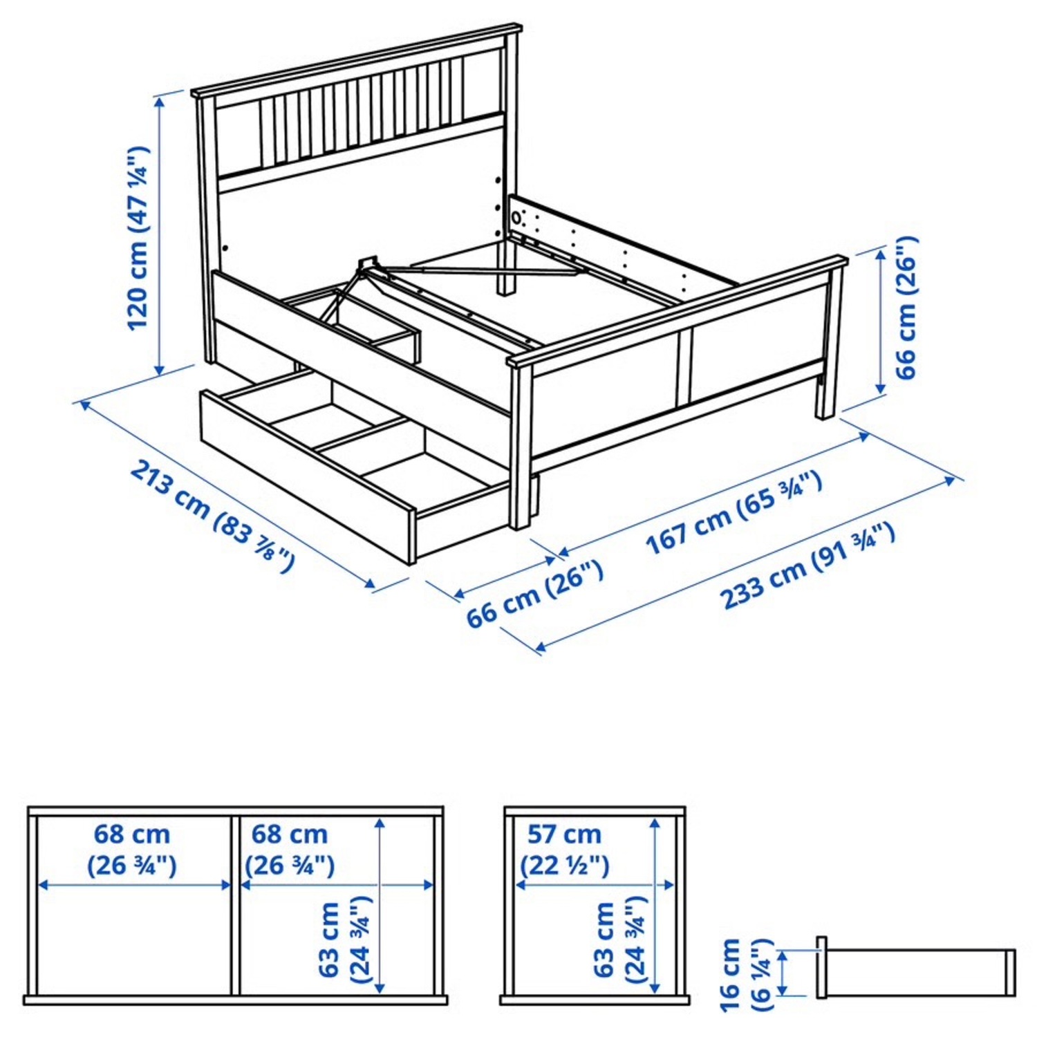 IKEA Hemnes Black Queen Bed Frame - image-7