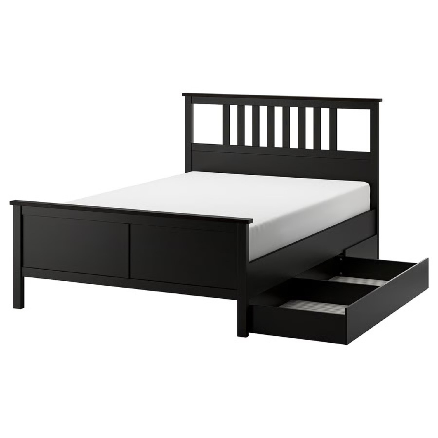 IKEA Hemnes Black Queen Bed Frame - image-1
