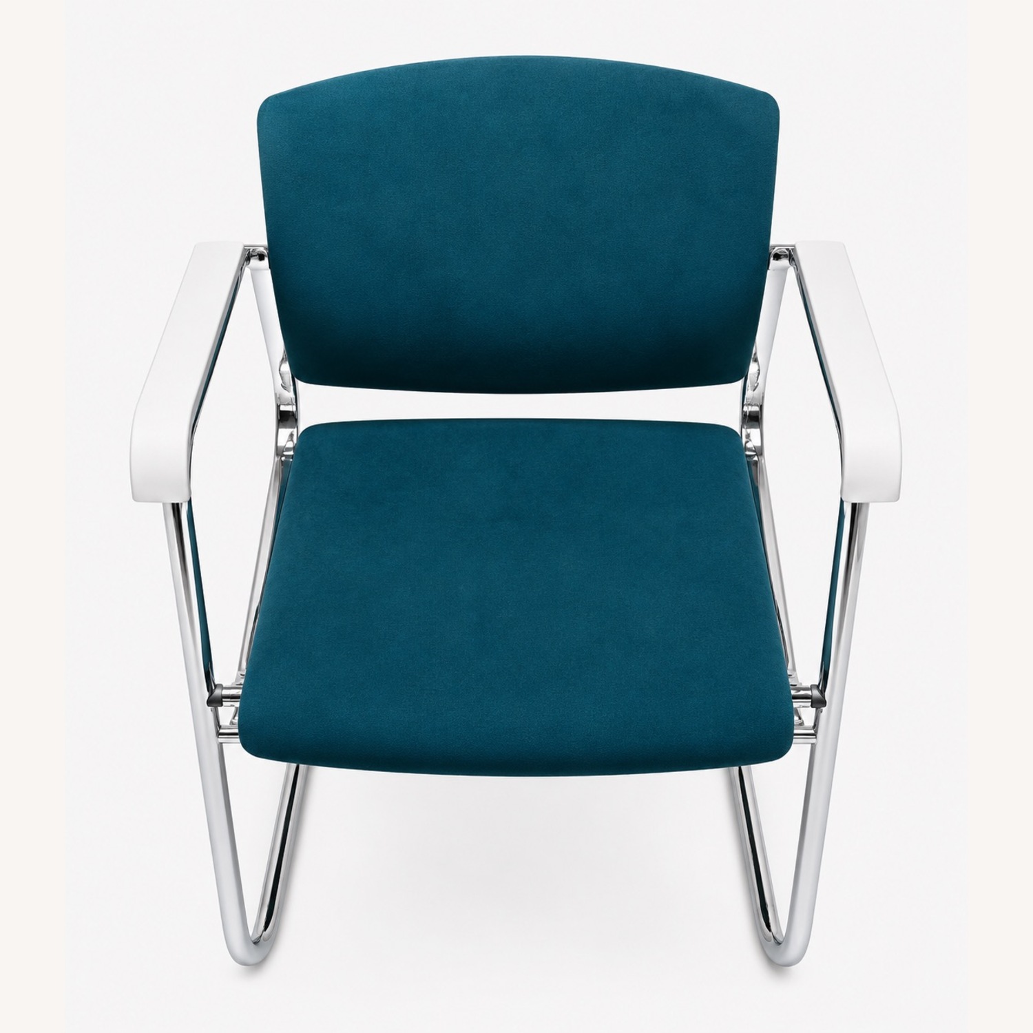 4 Wilkhahn Teal Armchairs & Center Table - image-2