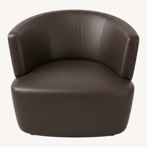 Used Steelcase Coalesse Joel Brown Leather Accent Chair for sale on AptDeco