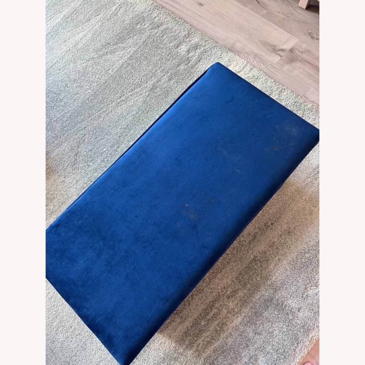 Navy Velvet King Bed with 2 Matching Side Tables - image-4