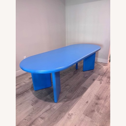 Used Gustaf Westman Chunky Blue Dining Table  for sale on AptDeco