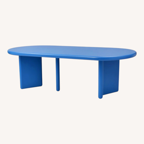 Used Gustaf Westman Chunky Blue Dining Table  for sale on AptDeco