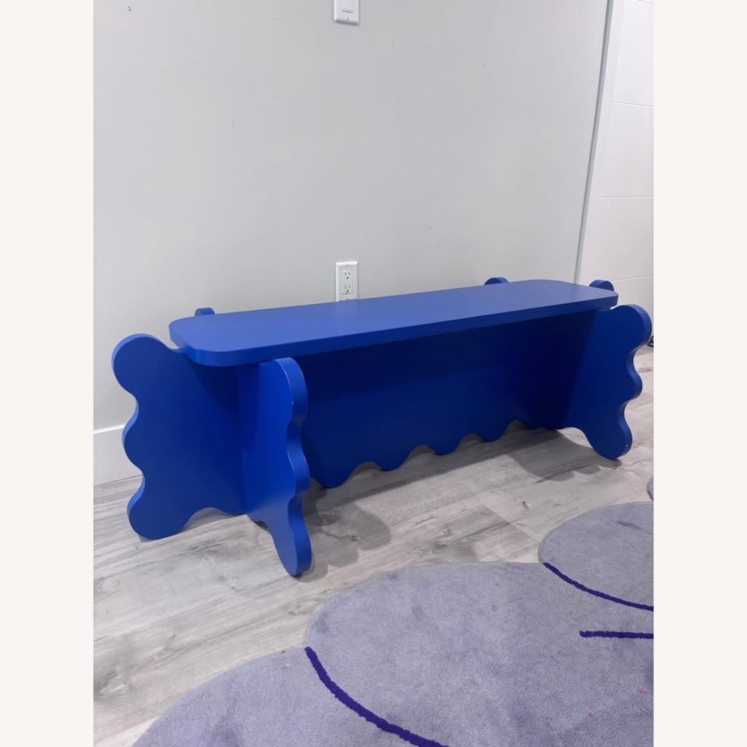 Gustaf Westman Blue Curvy Bench - image-1