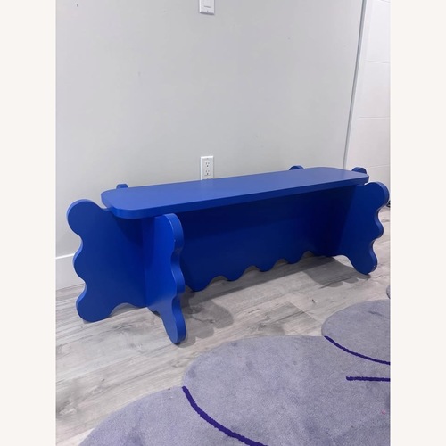 Used Gustaf Westman Blue Curvy Bench for sale on AptDeco