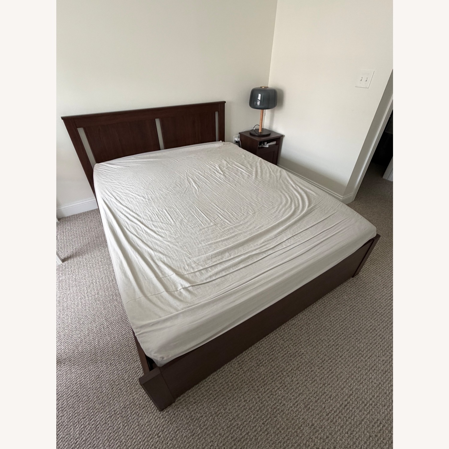 IKEA SONGESAND Dark Brown Wood Queen Bed - image-1