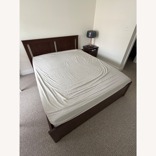 Used IKEA SONGESAND Dark Brown Wood Queen Bed for sale on AptDeco