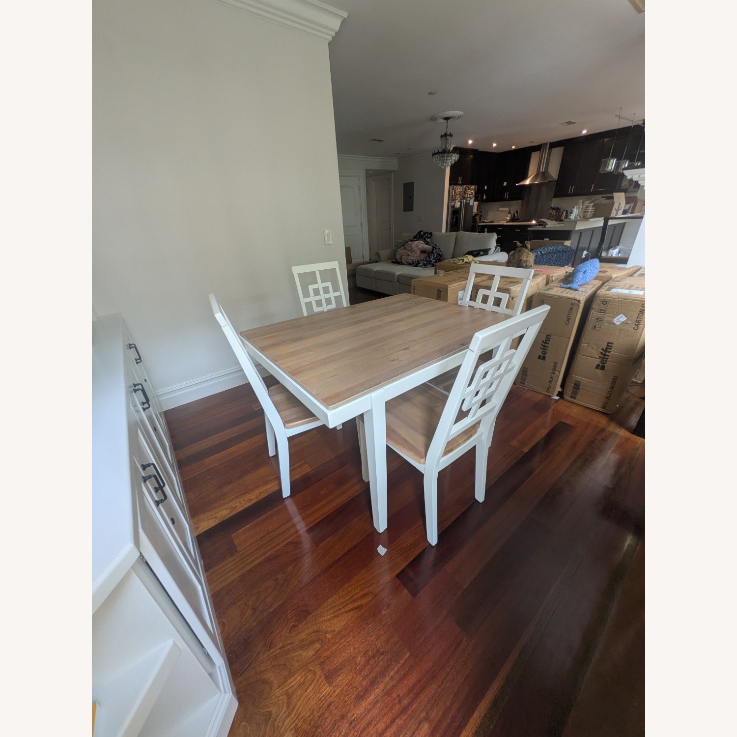Raymour & Flanigan Brovada White Wood Dining Table - image-1