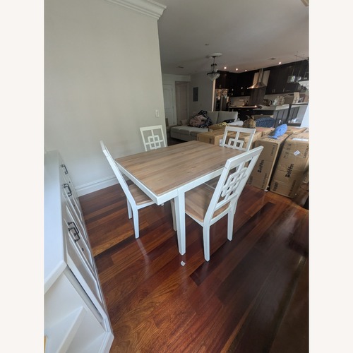 Used Raymour & Flanigan Brovada White Wood Dining Table for sale on AptDeco