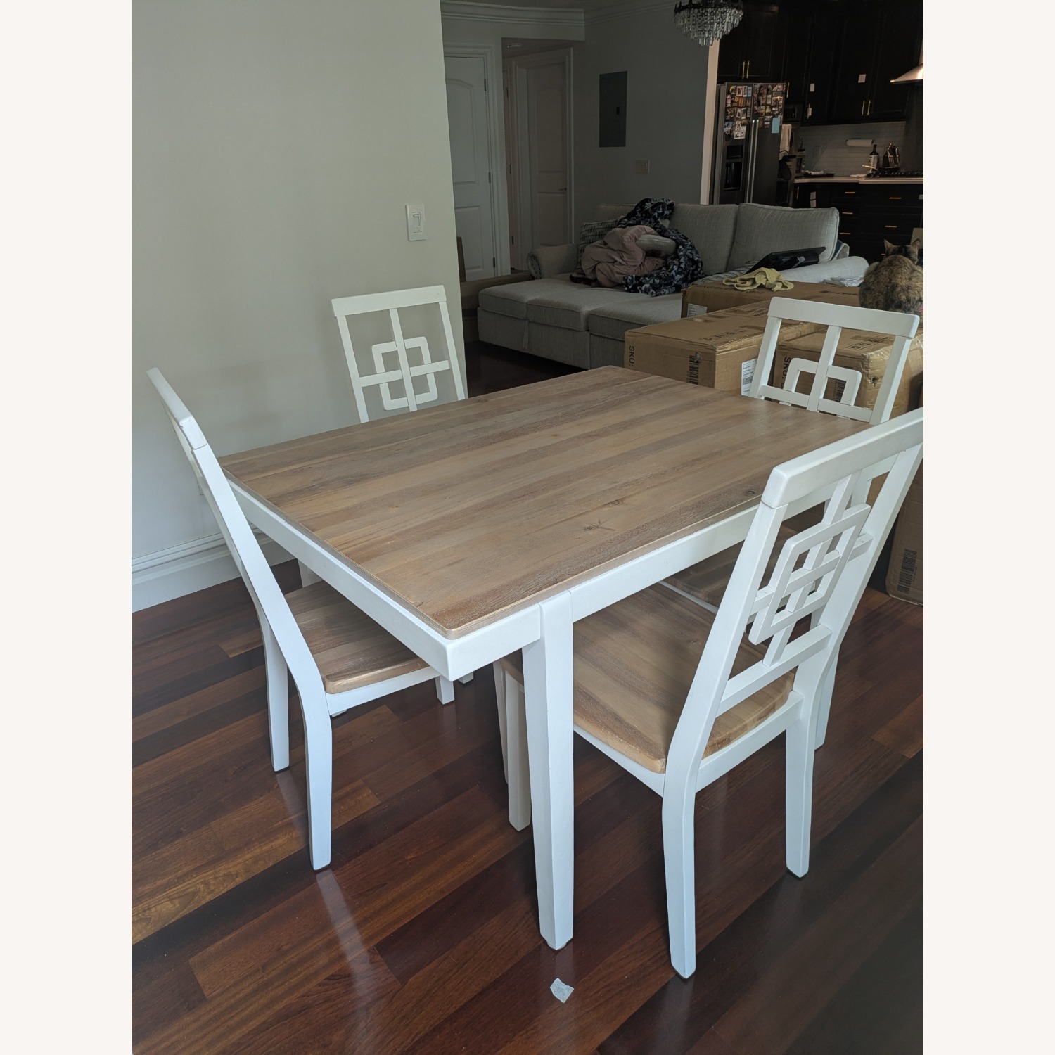 Raymour & Flanigan Brovada White Wood Dining Table - image-2
