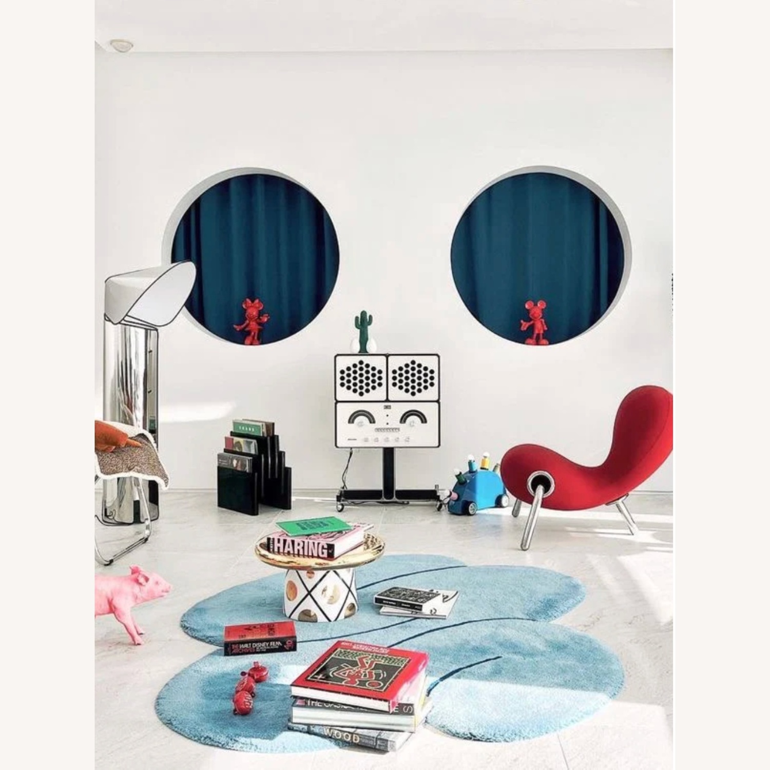 Okej Studio Pink Squiggle Area Rug 5' x 6' - image-7