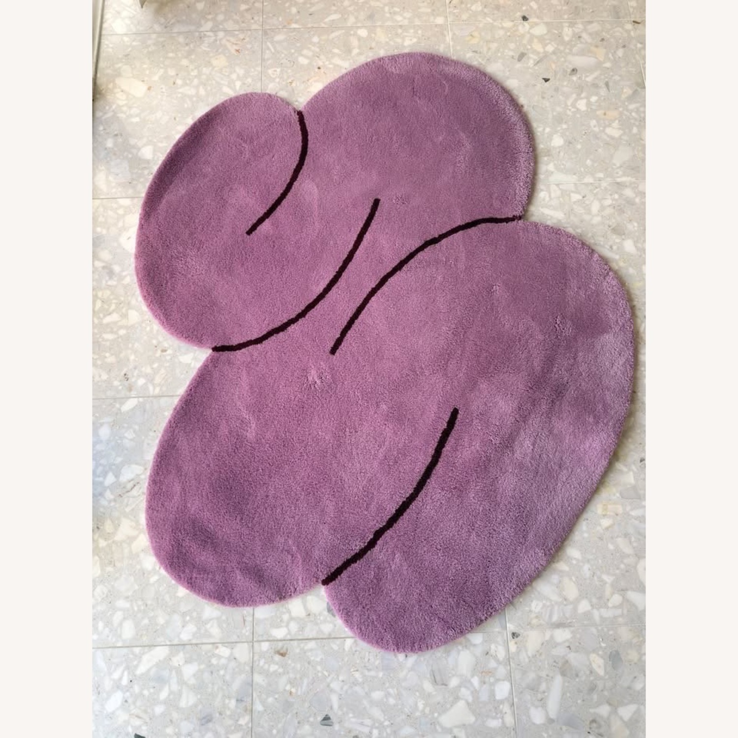 Okej Studio Pink Squiggle Area Rug 5' x 6' - image-1