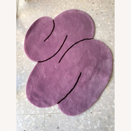 Used Okej Studio Pink Squiggle Area Rug 5' x 6' for sale on AptDeco
