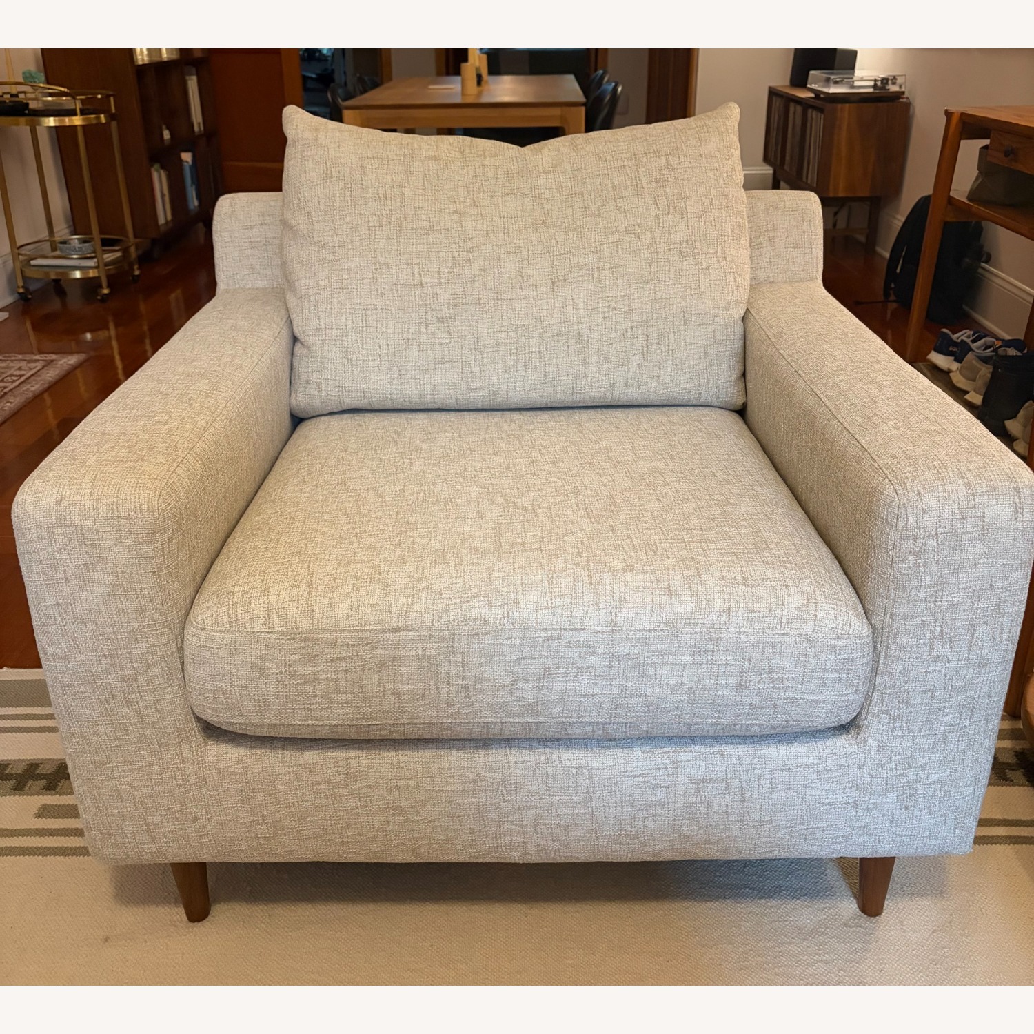 Interior Define Sloan Natural Fabric Armchair - image-3