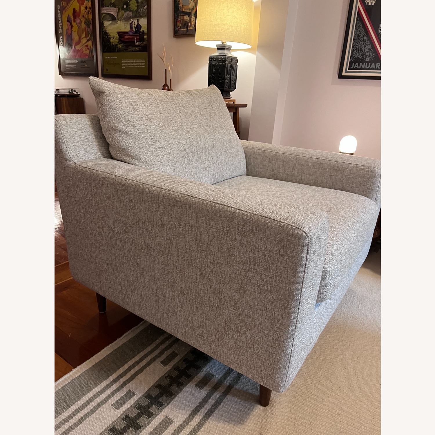 Interior Define Sloan Natural Fabric Armchair - image-1