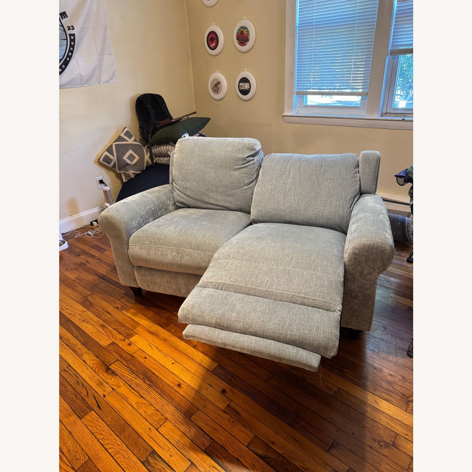 Raymour & Flanigan Moorea Blue Powered Reclining Loveseat - image-2
