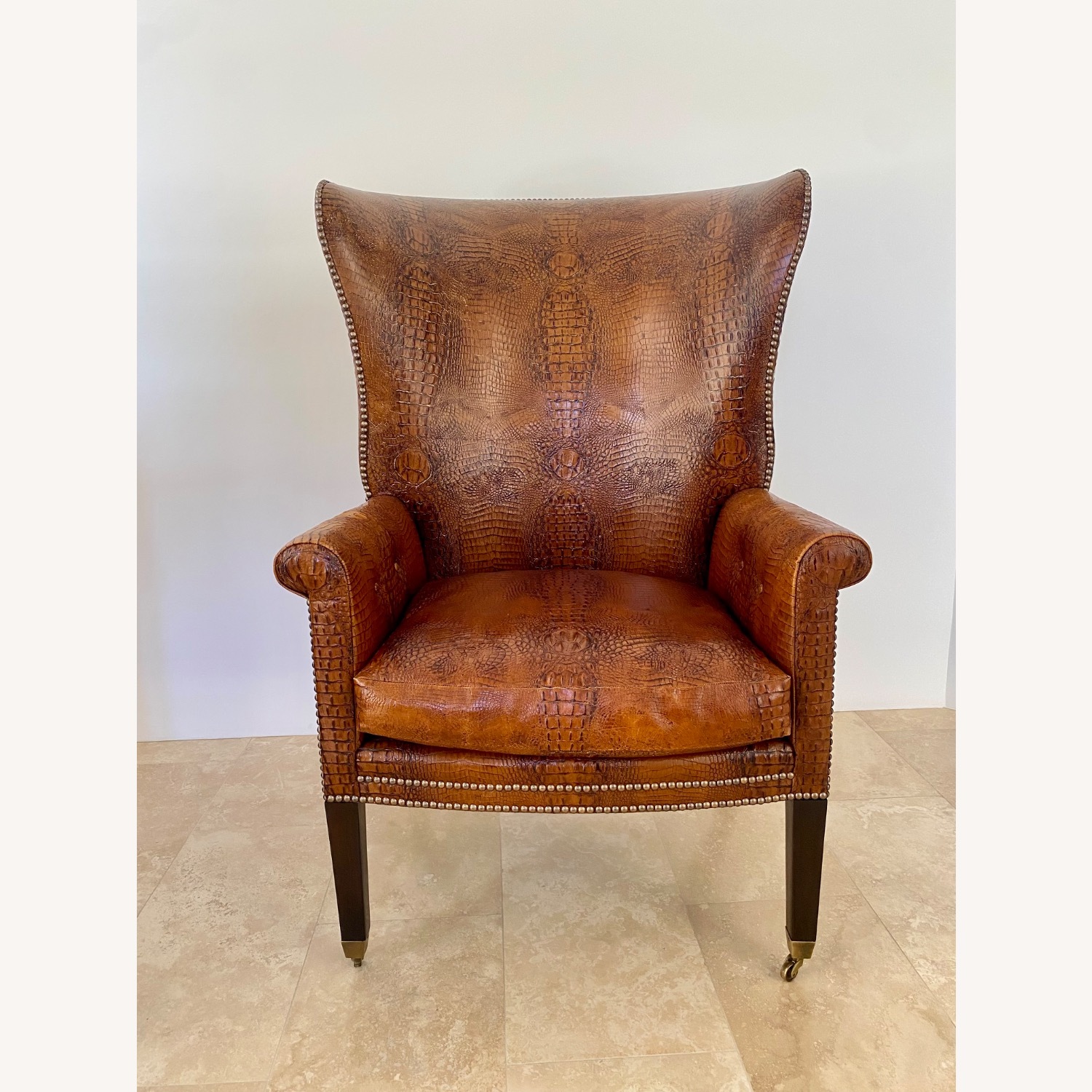  Dessin Fournier Crocodile-Embossed Chair - image-1
