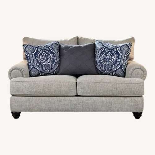 Used Ashley Furniture Light Gray Fabric Loveseat for sale on AptDeco
