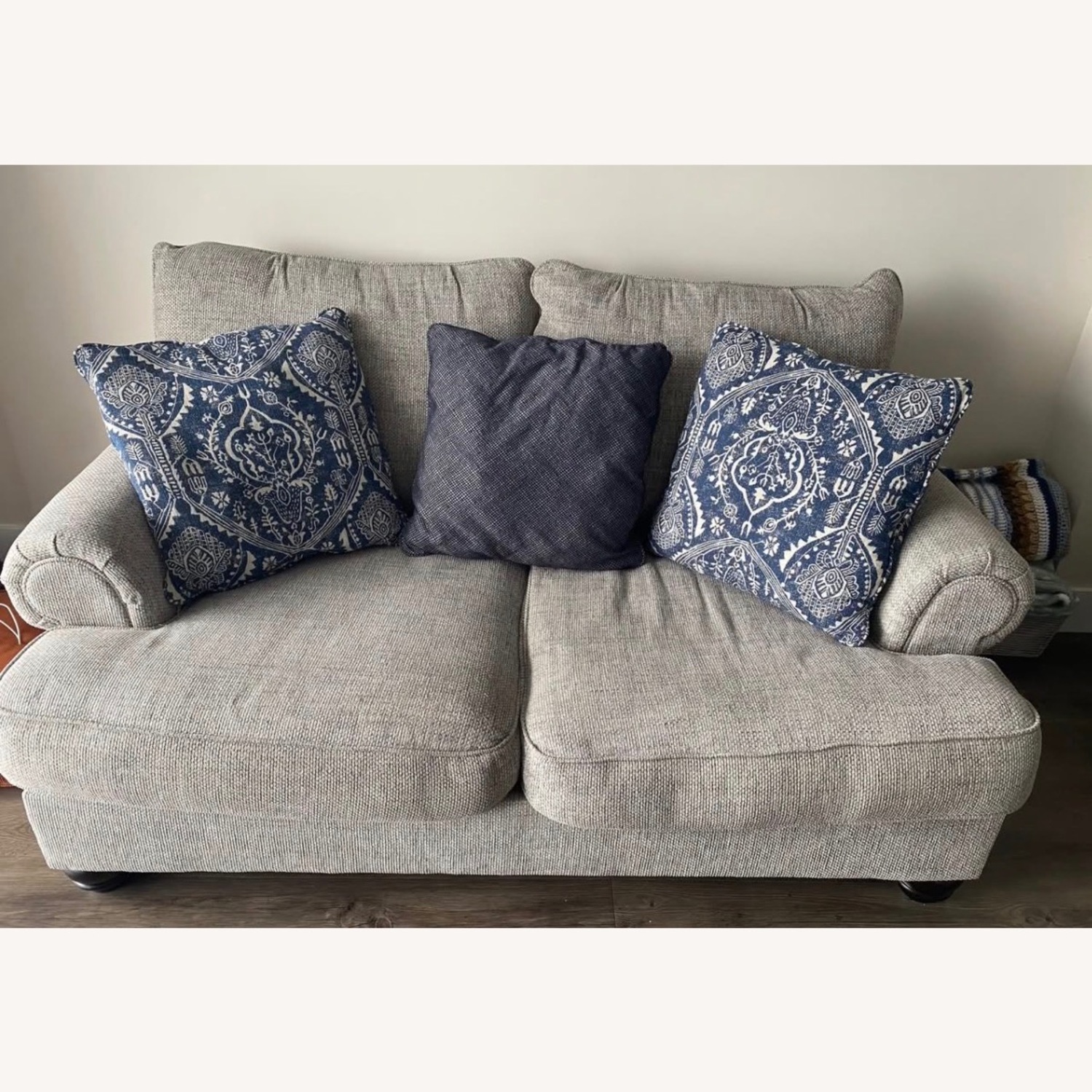 Ashley Furniture Light Gray Fabric Loveseat - image-1